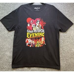 Good Mythical‎ Evening T-Shirt Men's L Black Rhett & Link 2023 Vampire Graphic
